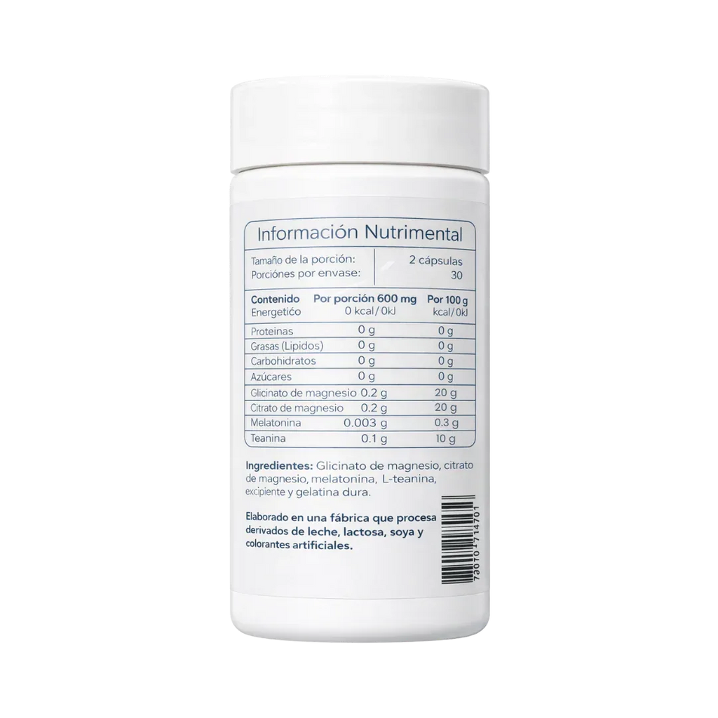 Essentials REM 60 cápsulas - información nutrimental