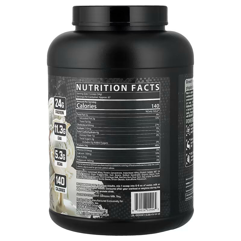 NUTREX 100% WHEY PROTEIN 5 LB 2.27 KG COOKIES & CREAM | PROTEÍNA DE SUERO