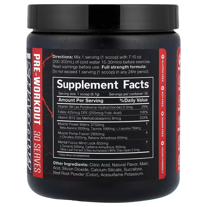 THE SHADOW PRE-WORKOUT 30 SERV | 350 MG CAFEÍNA