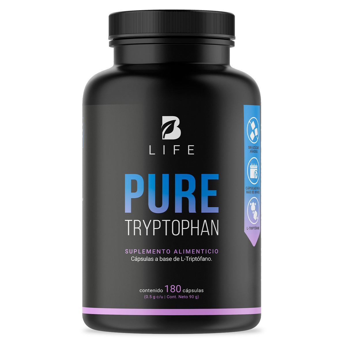 B Life Pure Tryptophan 500 mg 180 cápsulas - frente