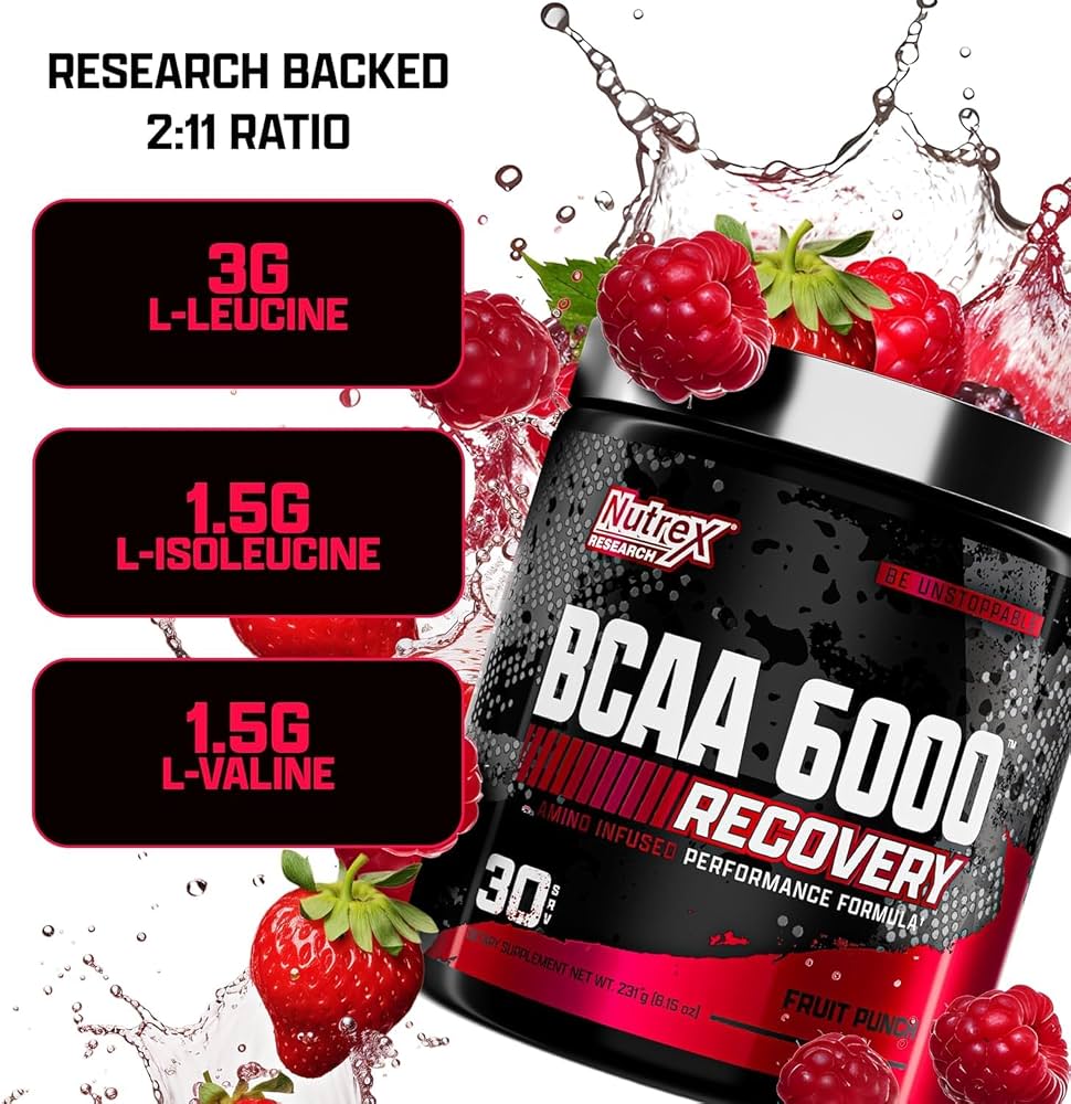 NUTREX BCAA 6000 RECOVERY 30 SERV 237 G GREEN APPLE | AMINOÁCIDOS BCAA