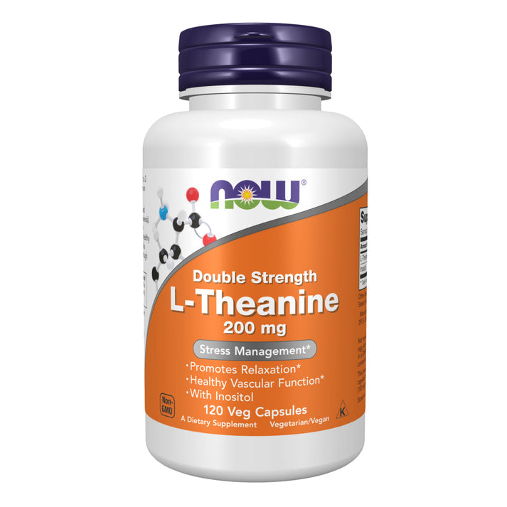 NOW L-Theanine 200 mg 120 cápsulas - presentación