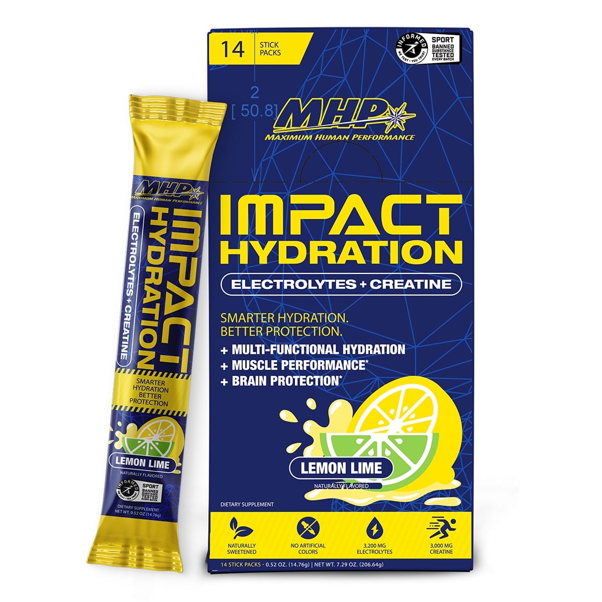 MHP Impact Hydration Lemon Lime stick individual