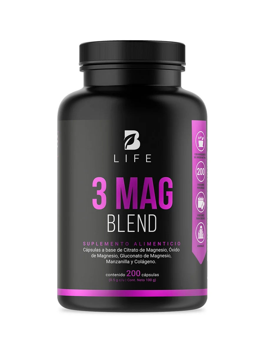 B Life 3 Mag Blend 500 mg 200 cápsulas - imagen 3