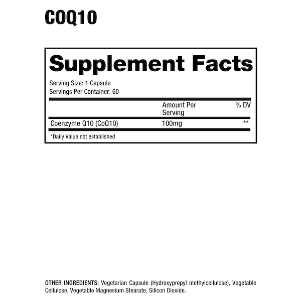 Dragon Pharma CoQ10 60 cápsulas - información nutrimental