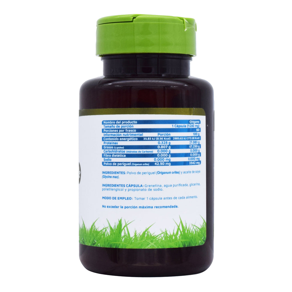Vidanat Orégano 60 cápsulas - información nutrimental