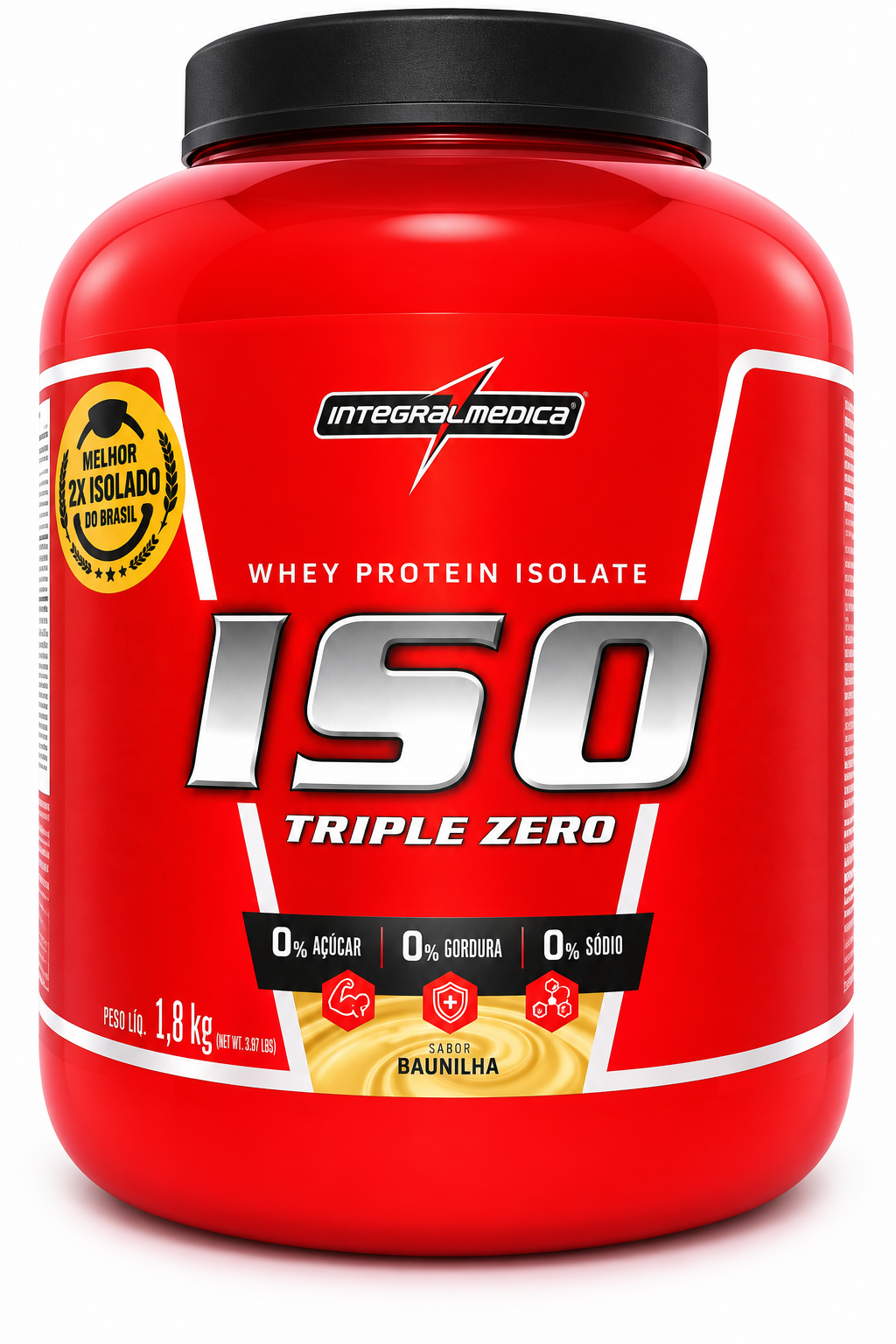 ISO Triple Zero 1.8 kg IntegralMedica -- Proteína Aislada Sin Azúcar Grasa ni Sodio para Deportistas y Activos