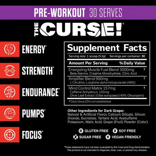 THE CURSE JNX 30 SER - Servicios Pre Entrenamiento para Aumentar Energía y Rendimiento con 50 Servicios Ideal para Mejorar Tu Entrenamiento