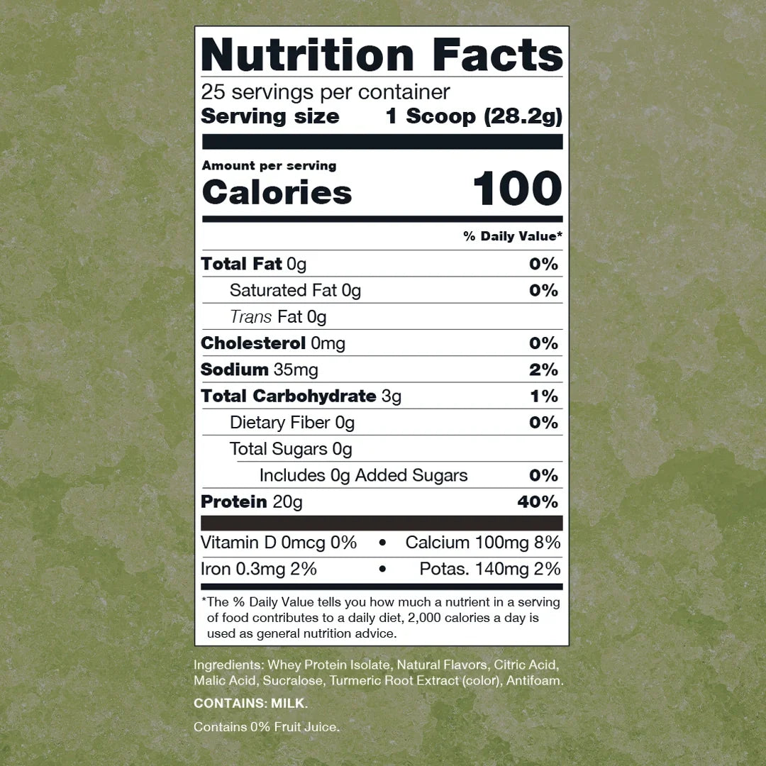 CLEAR WHEY PROTEIN RAW 25 SERV -- Es una proteína de suero aislada diseñada para ofrecer una alternativa ligera y refrescante a los batidos de proteína tradicionales.