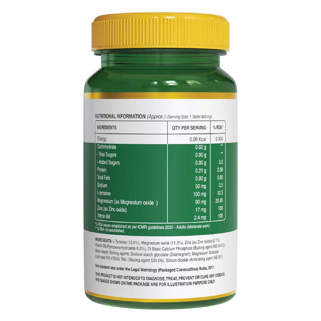 Pure Nutrition ZMA 60 tabletas - información nutrimental