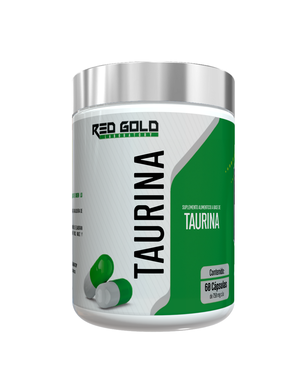 RedGold Naturals Taurina 60 cápsulas 750 mg - frente