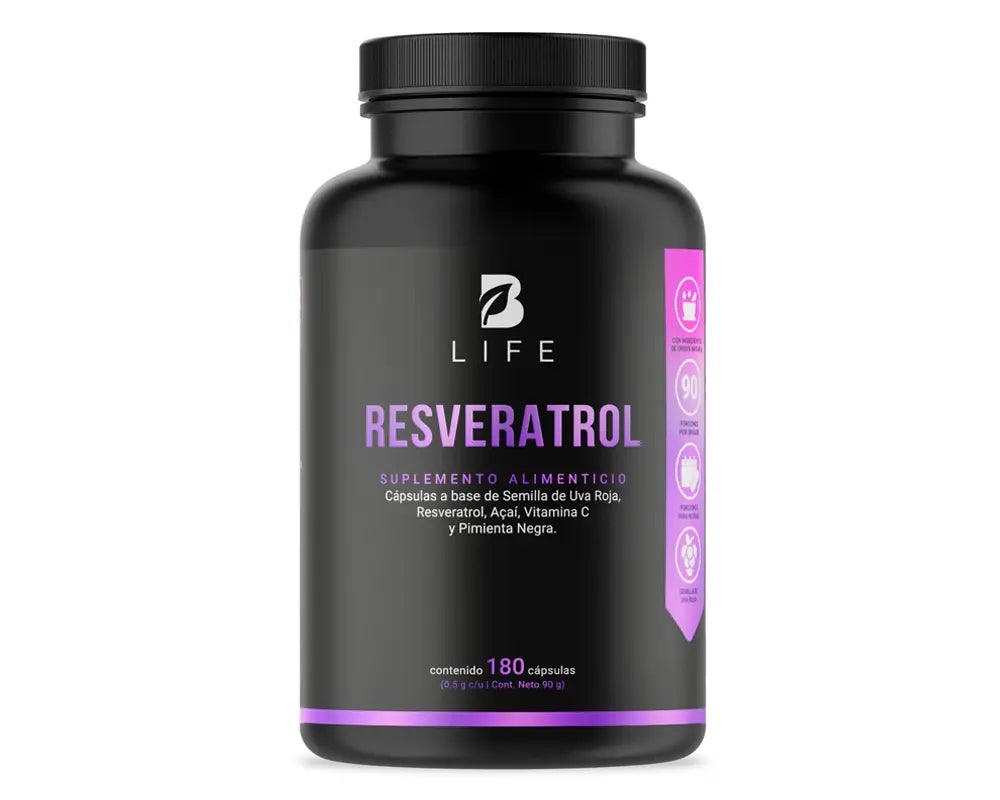 B Life Resveratrol 500 mg 180 cápsulas