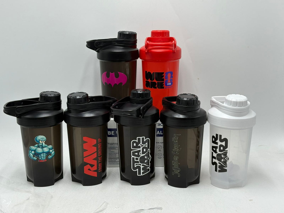 Shakers negros 500 ml con diseños variados