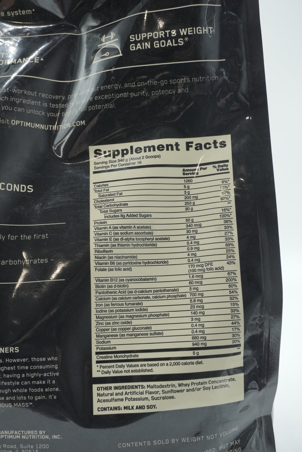 Optimum Nutrition Serious Mass 12 lb | 16 Porciones