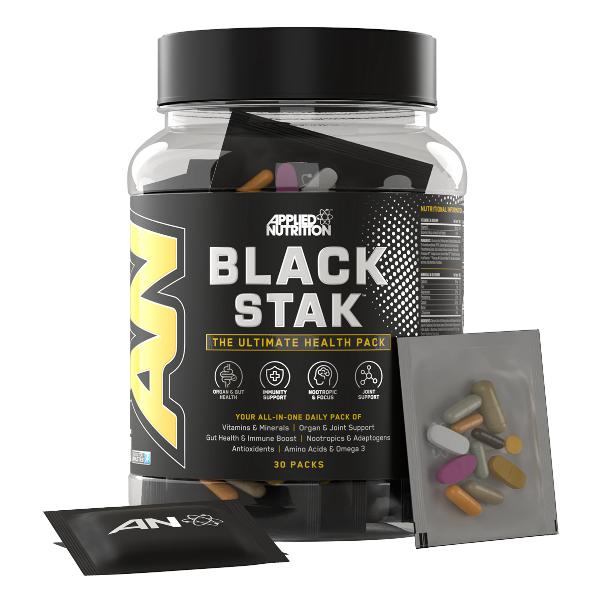 Applied Nutrition Black Stak 30 packs - frente