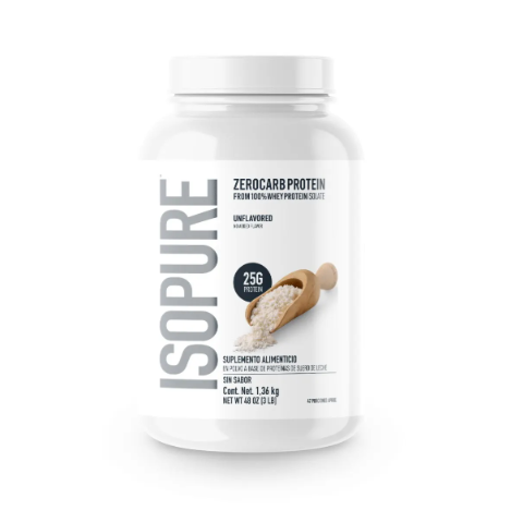 ISOPURE 3 LB 44 SERV ZERO CARB -- Proteína de Suero 100% Pura sin Lactosa y Grasa Enriquecida con Glutamina
