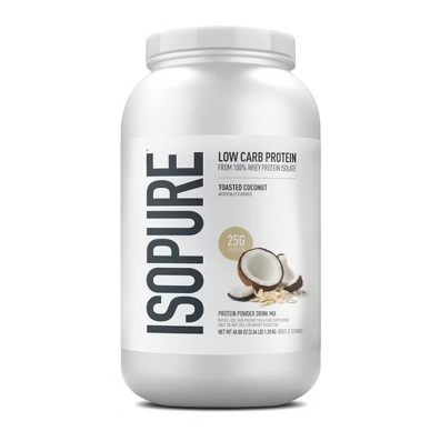 ISOPURE 3 LB 44 SERV ZERO CARB -- Proteína de Suero 100% Pura sin Lactosa y Grasa Enriquecida con Glutamina
