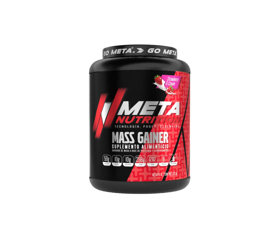 Mass Gainer 6LB 8 Servicios Meta Nutrition  Fórmula Alta en Calorías con Proteínas de Suero y Caseína para Ganar Peso