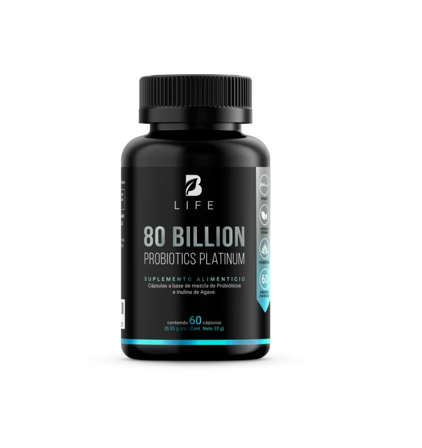 B Life Probióticos 80 Billion | 550 mg | 60 Cápsulas