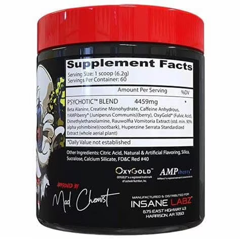 Insane Labz Psychotic (60 Servicios) – Pre-Entreno de Energía Extrema, Enfoque y Resistencia