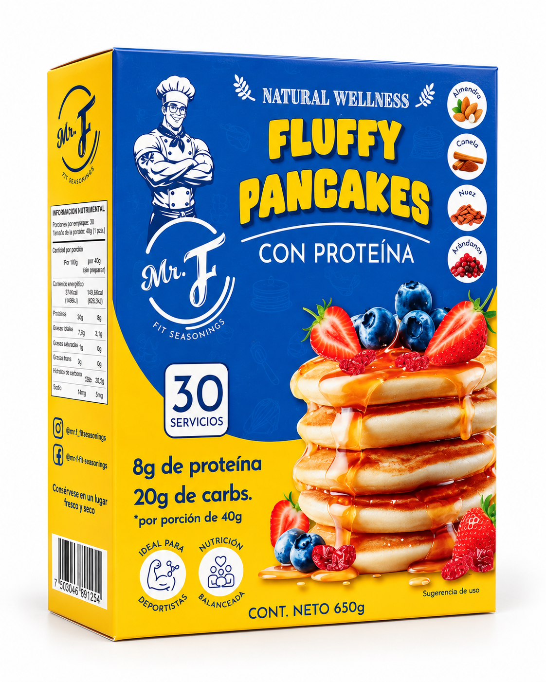 MR F Fluffy Pancakes | 650 g | 30 Servicios