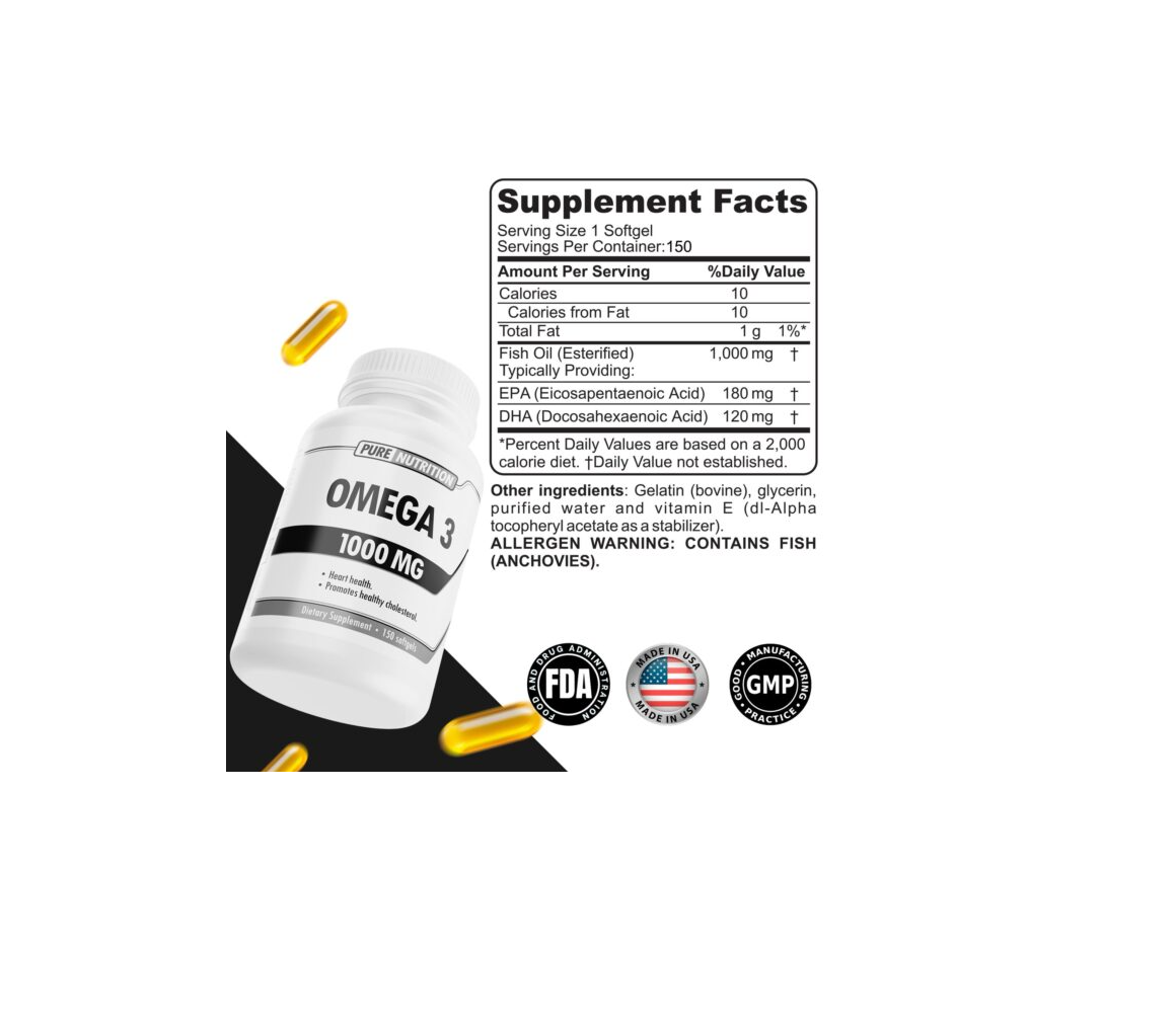 Pure Nutrition Omega 3 | 1 g | 150 Cápsulas