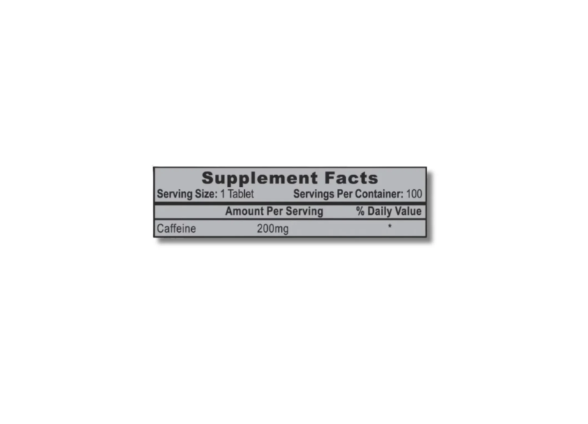 Hi-Tech Pharmaceuticals Caffeine Power | 200 mg | 100 Tabletas