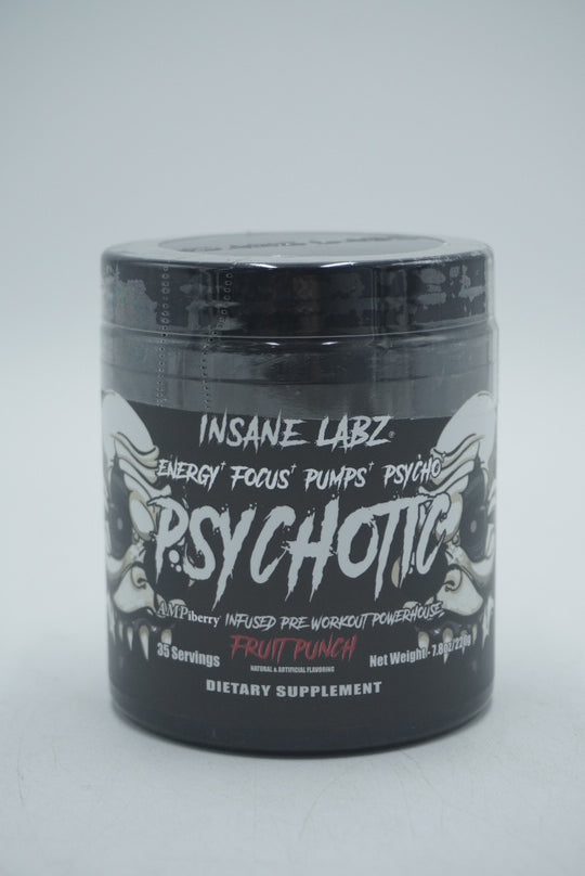 Psychotic Black 35 Servings Insane Labz Suplemento Pre-Entrenamiento con Menos Cafeína para Energía y Fuerza