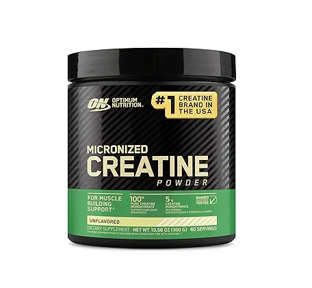 CREATINA ON 60 SERV Optimum Nutrition  Creatina Monohidrato Micronizada 5g por Dosis Mejora Rendimiento y Fuerza Muscular Sin Sabor