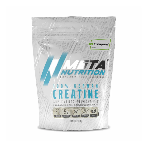Meta Nutrition 100% German Creatine Creapure | 300 g | 60 Servicios