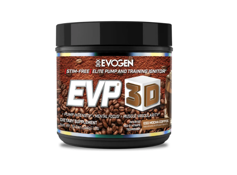 Evogen EVP 3D Stim-Free (40/20 Servicios) – Pre-Entreno Sin Cafeína de Óxido Nítrico, Vascularidad y Bombeo