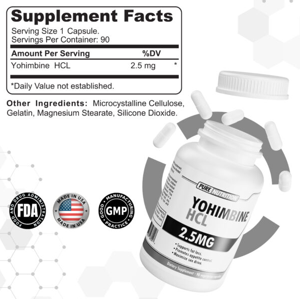 Pure Nutrition Yohimbine 2.5 mg | 90 Cápsulas
