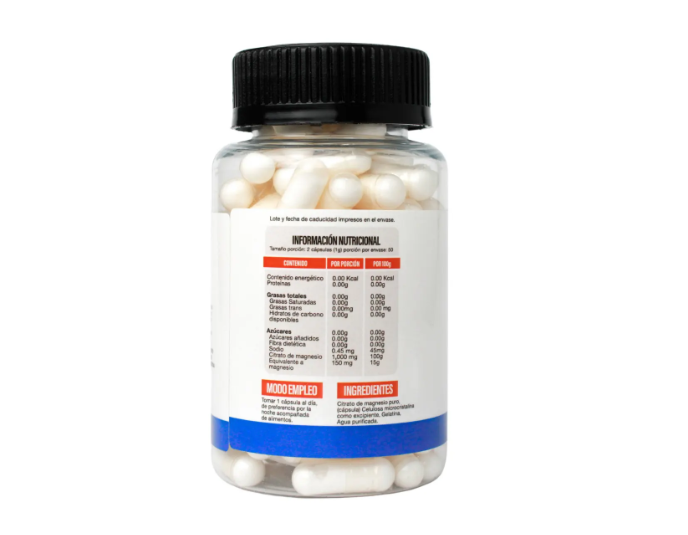 Superlabs Nutrition Citrato de Magnesio | 500 mg | 100 Cápsulas