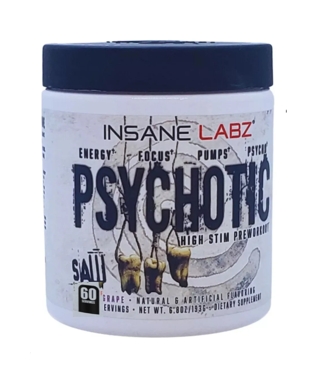 Psychotic Saw Series 60 Servicios Insane Labz  - Suplemento Pre-Entrenamiento con Citrulina Malato y Beta-Alanina para Energía y Resistencia Extrema