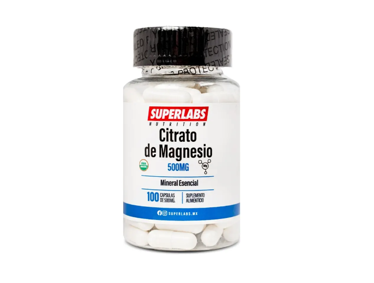 Superlabs Nutrition Citrato de Magnesio | 500 mg | 100 Cápsulas