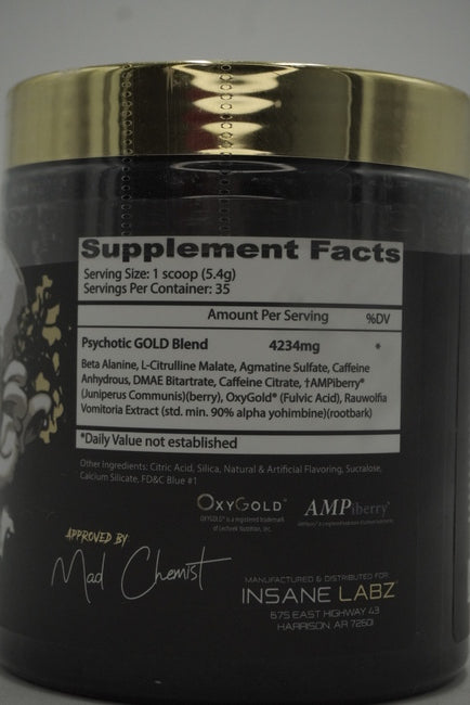 Insane Labz Psychotic Gold | 35 Servicios | Pre Entreno