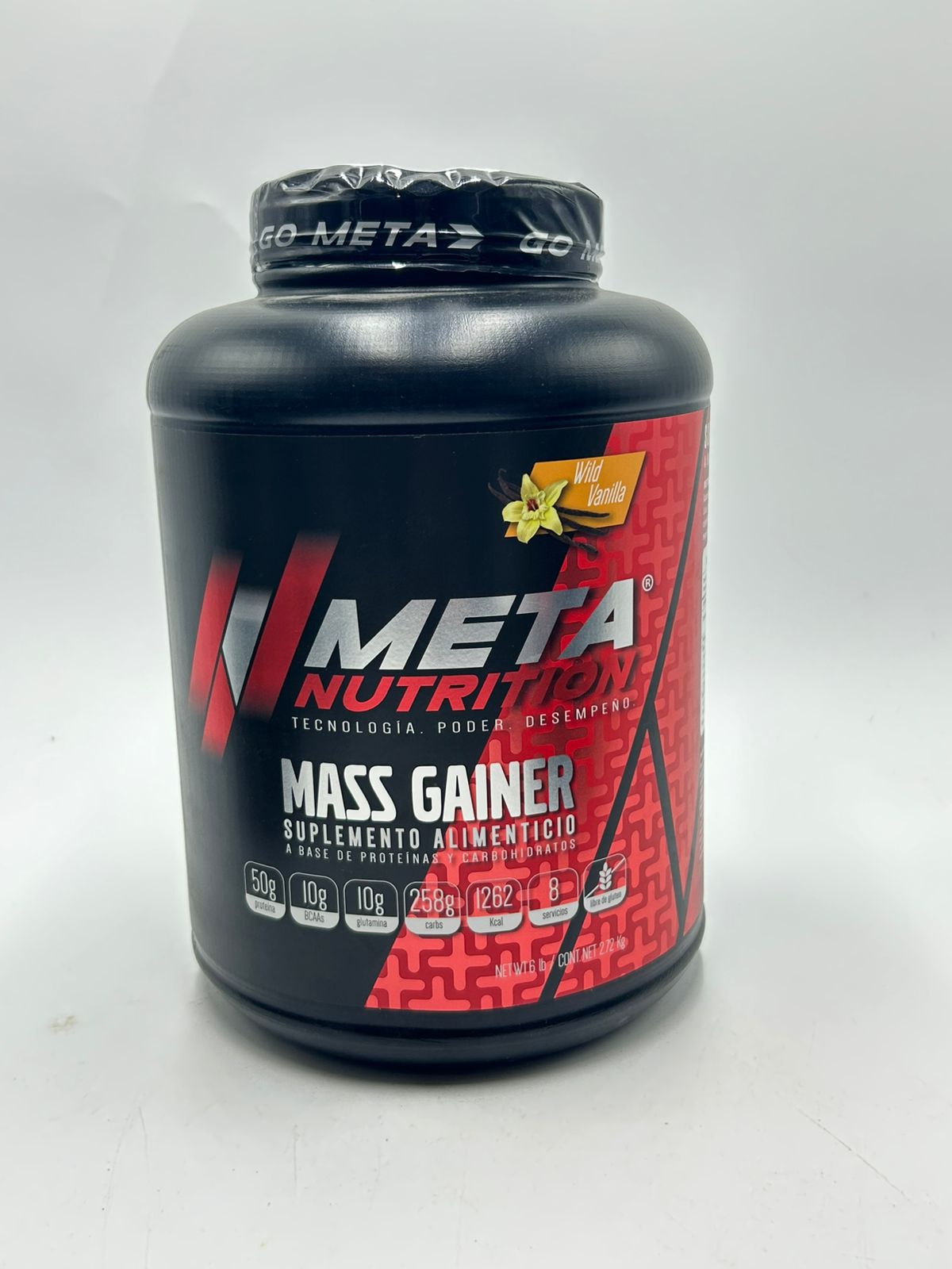 Mass Gainer 6LB 8 Servicios Meta Nutrition  Fórmula Alta en Calorías con Proteínas de Suero y Caseína para Ganar Peso