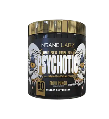 PSYCHOTIC GOLD 60 SERV -- Preentreno en polvo formulado para adultos físicamente activos que buscan complementar su rutina antes de sesiones de entrenamiento.
