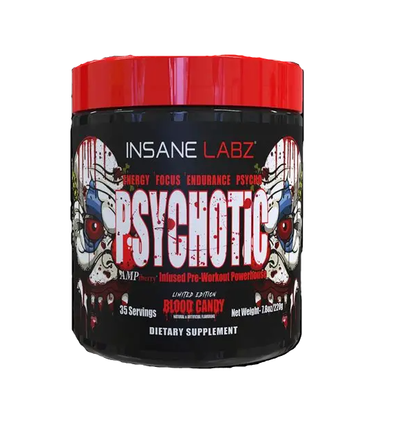 PSYCHOTIC ROJO 35 SERVICIOS INSANE LABZ Suplemento Pre Entreno Ultra Potente para Rendimiento Físico y Energía Máxima