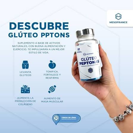 GLUTEO PEPTONAS 90 CAPSULAS -- Mejorar la apariencia de los glúteos contienen péptidos creados a partir de la hidrólisis de proteínas con la acción de las enzimas.