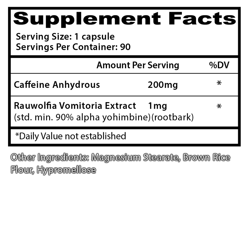 Información nutrimental de Insane Labz Alpha Yo + Caffeine