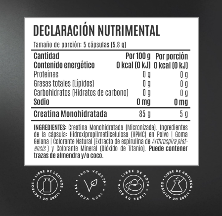 Birdman Creatina | 250 Cápsulas | 50 Servicios