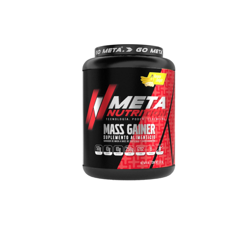 Mass Gainer 6LB 8 Servicios Meta Nutrition  Fórmula Alta en Calorías con Proteínas de Suero y Caseína para Ganar Peso