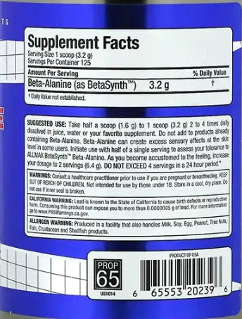 ALLMAX Beta-Alanine | 125 Servicios - imagen 3