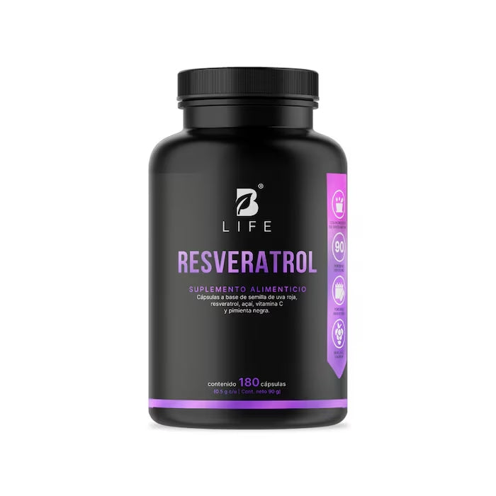 B Life Resveratrol | 500 mg | 180 Cápsulas