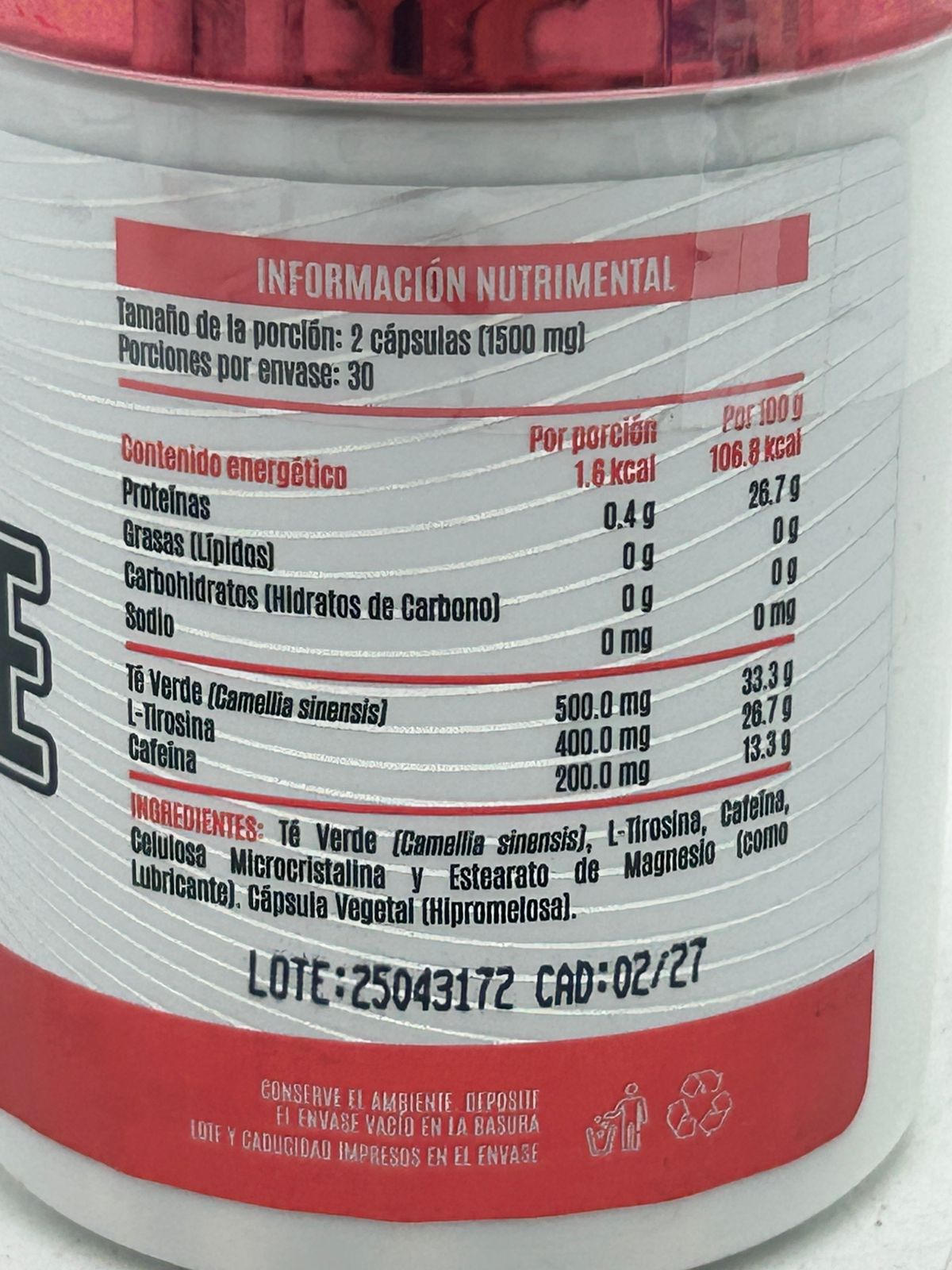 Advance Nutrition Té Verde | 750 mg | 60 Cápsulas