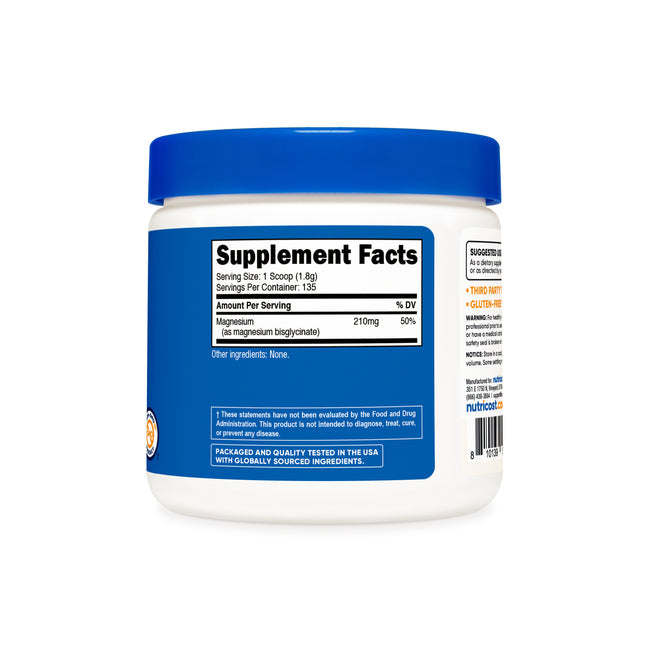 Nutricost Magnesium Glycinate Powder - Supplement Facts