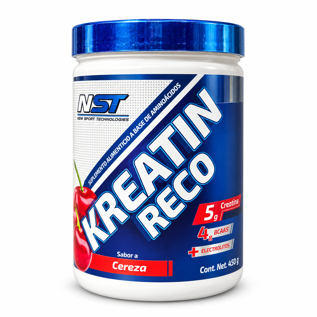 NST Kreatin Reco Creatina | 450 g | 30 Servicios | Cereza