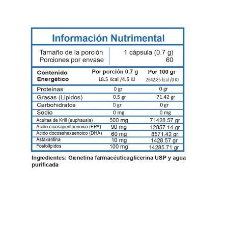 Essentials Krill Oil Omega 3 | 700 mg | 60 Cápsulas