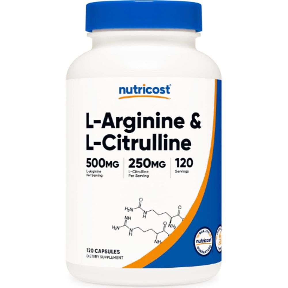 L Arginina + L Citrulina Nutricost 120 cápsulas - imagen principal normalizada